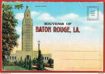 Carnet de 8 CPA - Souvenir of Baton Rouge - 16 vues paysages recto-verso - Souvenir Folder