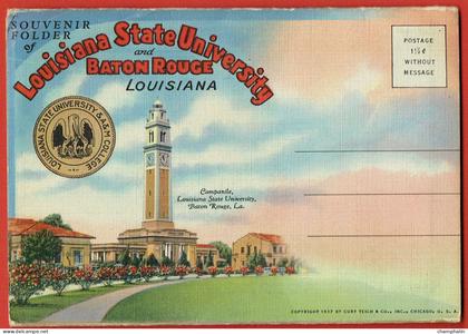 Carnet de 9 CPA - Louisiana State University and  Baton Rouge - 18 vues paysages recto-verso - Souvenir Folder