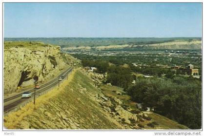 Billings MT Panorama View on c1950s Vintage Postcard, Auto