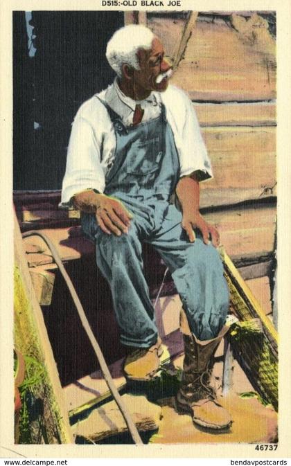 Black Americana, "Old Black Joe" (1940s) Asheville 46737 Postcard