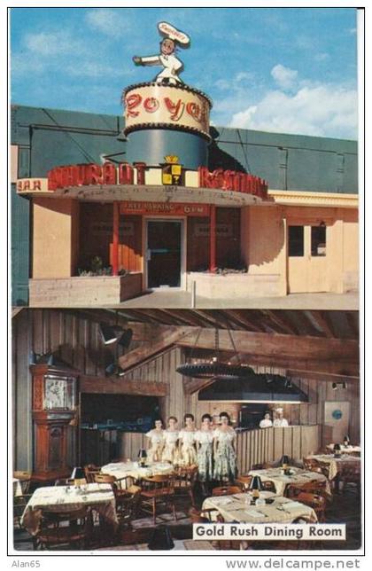 Boise Idaho, Royal Restaurant and Bar, Great Neon Sign Interior View, c1950s Vintage Postcard