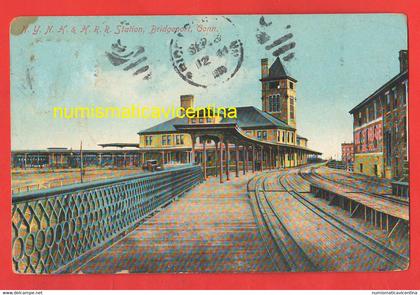 Bridgeport Connecticut USA Railroad Railway Station Train Trains Treni 1909