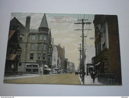 USA. Main Street showing Y.M.C.A. Building, Bridgeport, connecticut (1404) Out of Europe, join me before bidding, thanks