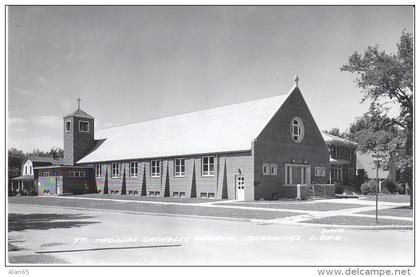 Brookings South Dakota, St. Thomas Catholic Church Architecture, c1950s Vintage Real Photo Postcard