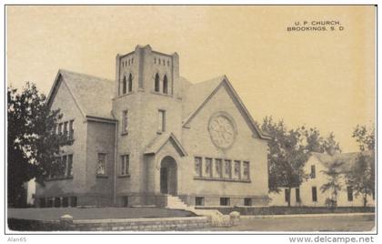Brookings South Dakota, U.P. Church Building Architecture, c1910s Vintage Postcard