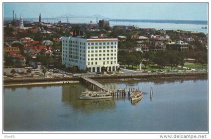 Charleston SC South Carolina, Hotel Fort Sumter, Waterfront View, c1950s/60s Vintage Postcard