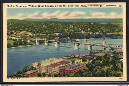 AK Chattanooga, TN, Market Street and Walnut Street Bridges across the Tennessee River