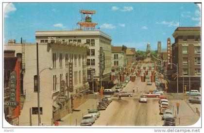 Cheyenne WY Wyoming, Street Scene, Paramount Theater, Hotels, c1950s Vintage Postcard