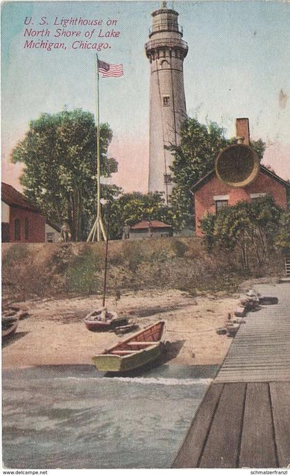 AK Chicago U. S. Lighthouse on North Shore of Lake Michigan Illinois IL United States USA