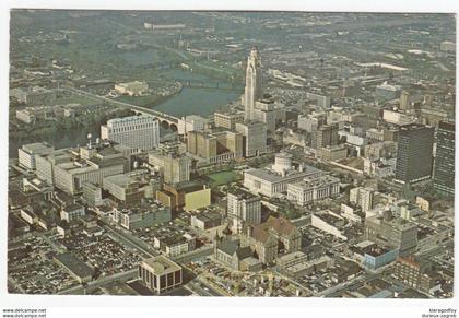 Downtown Columbus with Ohio Statehouse postcard travelled 1972 b171010