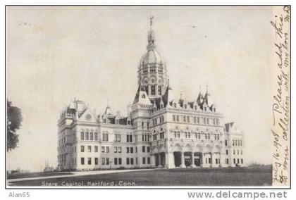 Hartford CT Connecticut, State Capitol Building Architecture,  c1900s Vintage Postcard