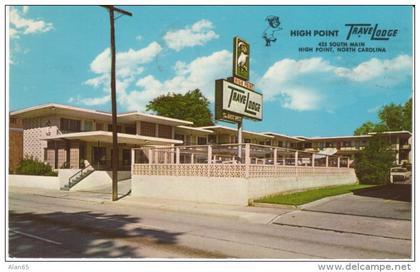 High Point NC North Carolina, TraveLodge Motel, Lodging, Motel Sign, c1960s Vintage Postcard