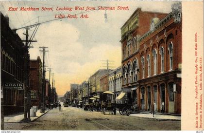 PC US, AR, LITTLE ROCK, EAST MARKHAM STREET, Vintage Postcard (b54530)