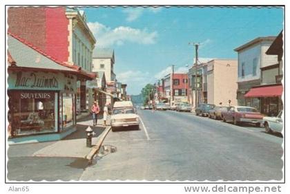 Bar Harbor ME Maine, Street Scene, Auto, Business Signs, c1960s Vintage Postcard