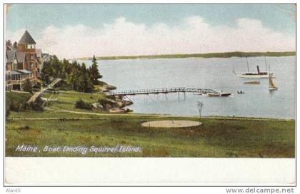 Squirrel Island ME Maine, Boat Landing, c1900s Vintage Postcard