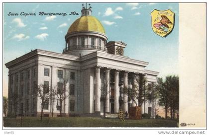 Montgomery AL Alabama, State Capitol Building Architecture, c1910s Vintage Postcard