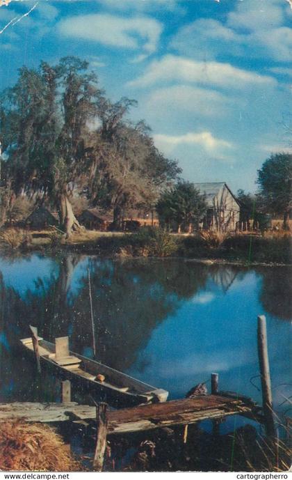 Postcard USA Mississippi Bayou 1955