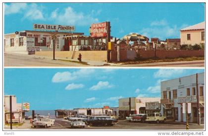 Kure Beach NC North Carolina, Sea Isle Pavillion Honda Rental Sign, Auto, Stores, c1960s Vintage Postcard