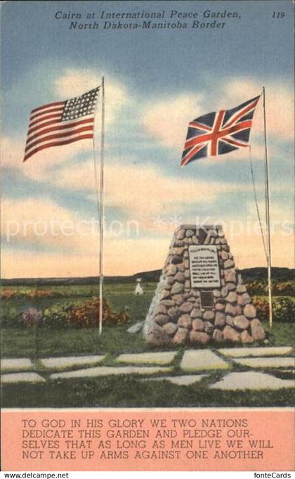 11688638 North Dakota US-State Cairn at International Peace Garden Flag