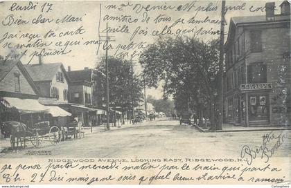 CPA Amérique > Etats-Unis > NJ - New Jersey Ridgewood Avenue Looking East Ridgewood N.J. Adam Groceries 1908