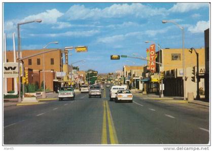 Farmington NM New Mexico, Street Scene, Autos, Business Signs, on c1970s/80s Vintage Postcard