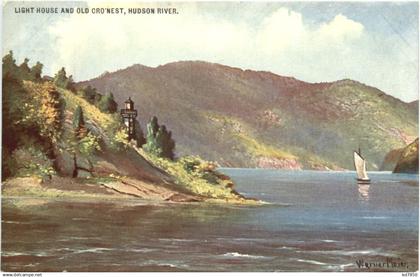 Hudson River - Light House - Künstler Ak Werner