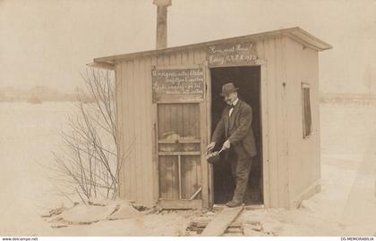 Carey OH Ohio Wyandot County - Lake House Winter Scene Vintage Real Photo Postcard 1912