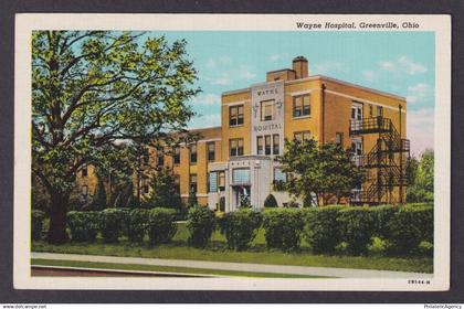 Postcard, United States, Greenville OH, Wayne Hospital