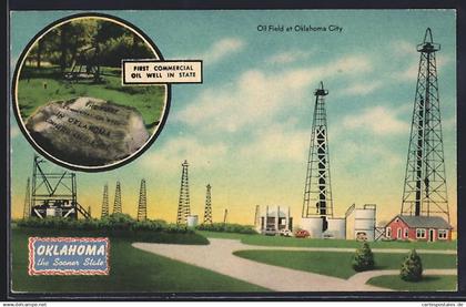 AK Oklahoma City, OK, Oil Field, memorial stone