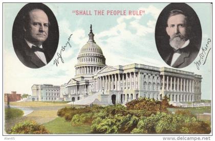 William Jennings Bryan & VP Candidate Kern Portrait, c1900s Vintage Postcard