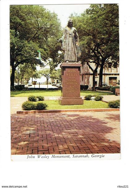 cpm - John Wesley monument - St Savannah Georgia GA USA - 1976