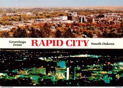 73879905 Rapid City South Dakota USA Panorama Stadtansicht bei Nacht