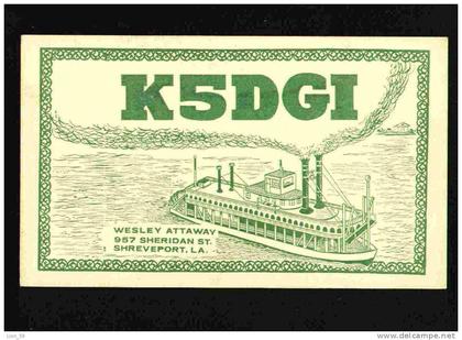 22494 / Shreveport, Louisiana QSL cards - 1957 steam ship United States Etats-Unis USA