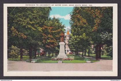 Postcard, United States, South Bend IN, Entrance To University of Notre Dame