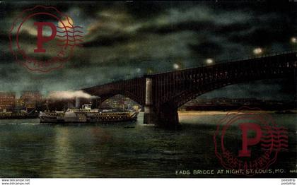 EADS BRIDGE AT NIGHT ST LOUIS MO MISSOURI  EEUU USA UNITED STATES AMERICA