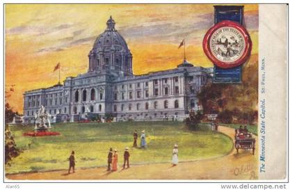 St. Paul MN Minnesota, State Capitol Building, c1910s Vintage Tuck's Oilette Postcard