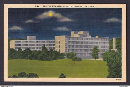 Postcard, United States, Bristol TN, Bristol Memorial Hospital