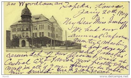 Topeka Kansas, Rock Island Railroad Depot, c1900s Vintage Postcard