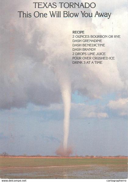 Postcard USA TX Texas tornado joke humour 1997