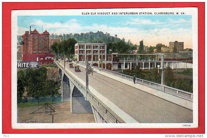 CPA: USA - Clarksburg (VA) - Glen elk viaduct and interurban station