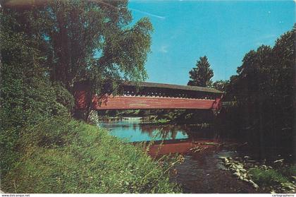 Postcard USA Vermont old covered Wood Bridge North Bennington 1964