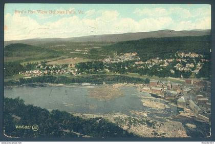 VT Vermont Rockingham Bird's Eye View Bellows Falls