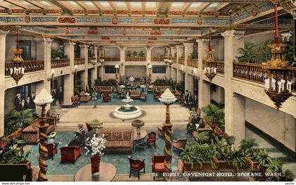 N°100735  -cpa Lobby Davenport Hotel -spokane Wash-