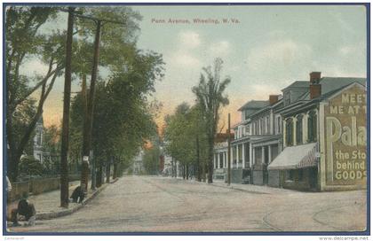 Penn Avenue Wheeling West Virginia, gelaufen 1910 (AK933)