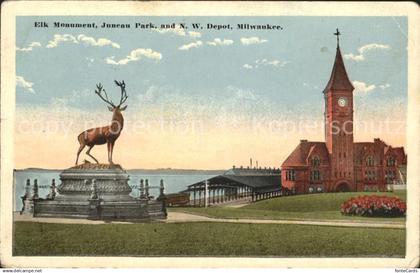 11690384 Milwaukee_Wisconsin Elk Monument Juneau Park NW Depot