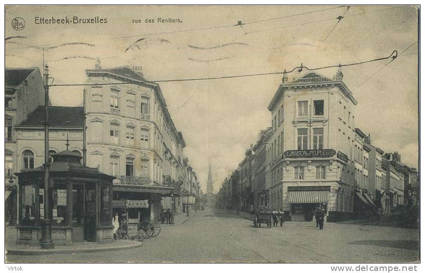 Etterbeek :   rue des rentiers  ( ecrit avec timbre )