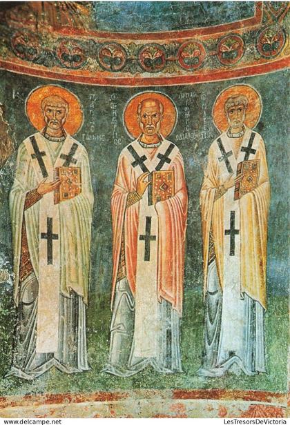 MACEDOINE DU NORD - Roman popes - fresco in the church of St Sofija 11 th century  - Carte Postale