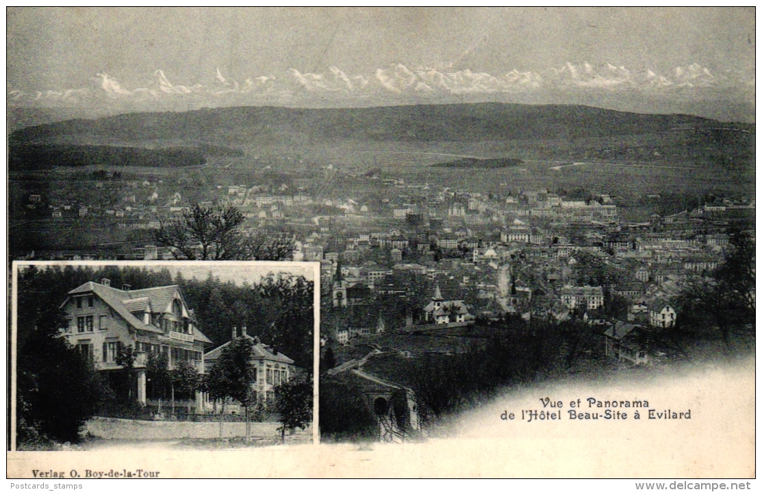 Evilard, Panorama, Hotel Beau-Site, um 1910/20