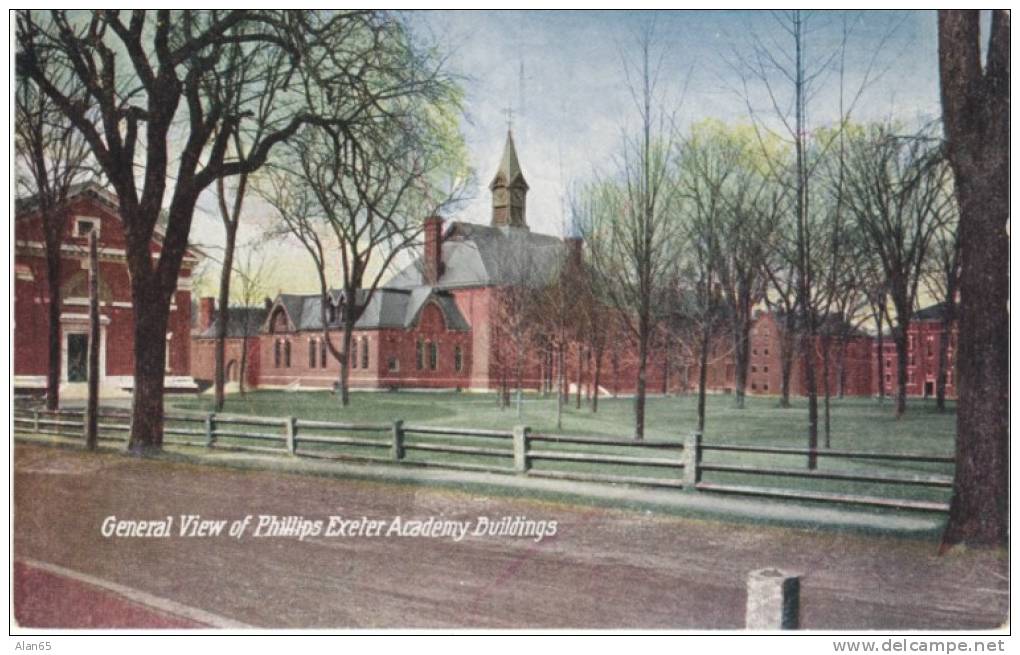 Exeter NH New Hampshire, Phillips Exeter Academy School on c1910s Vintage  Postcard