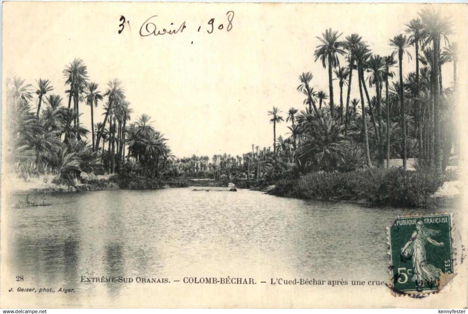 Extreme-Sud Oranais, Colomb-Bechar, L`Cued-Bechar apres une crue